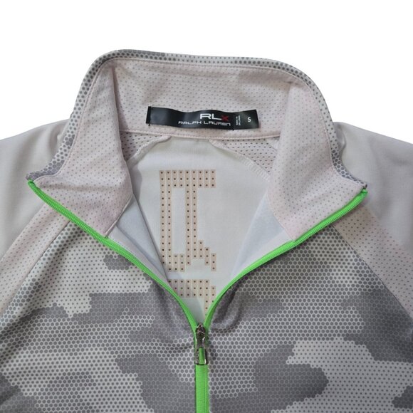 RLX Ralph Lauren S Fits 4-6 Gray White Slim Top 1/4 Zip Golf Beach - Picture 4 of 11